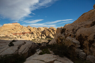 Fototapeta na wymiar shadow on red rock canyon nevada