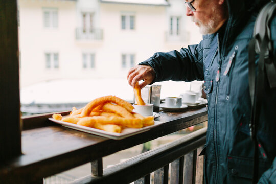 Man having breakfast