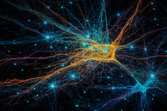 illustration of neuronal Neural Networks. AI generative