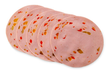 Paprika lyoner sausage slices with bell pepper