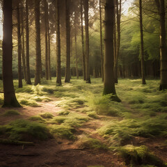 Naklejka premium morning in the forest