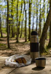 cup of coffee in forest