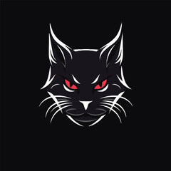 Fototapeta na wymiar Fierce Feline: The Cat Head Logo for Esports