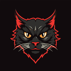 Fototapeta na wymiar Fierce Feline: The Cat Head Logo for Esports