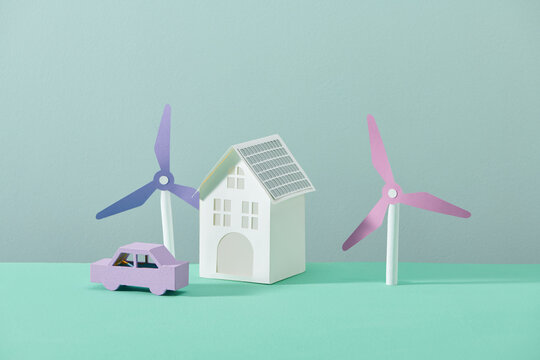 Eco power. Wind turbines generating electricity