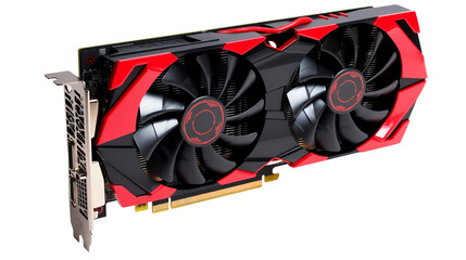 PC gaming graphics display card isolated on transparent background © Ahmed Shaffik