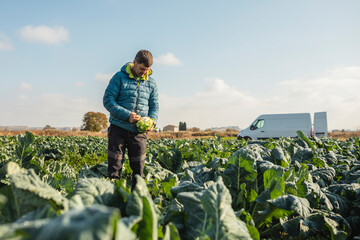 A man ecofarmer working