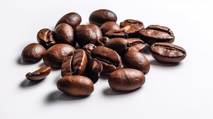 Fototapeta premium Coffee Beans Isolated on White Background. Ai Generated