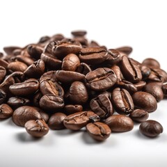 Fototapeta premium Coffee Beans Isolated on White Background. Ai Generated