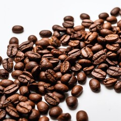 Fototapeta premium Coffee Beans Isolated on White Background. Ai Generated