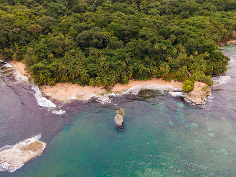 Aerial drone image of a beach in Costa Rica