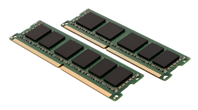 computer RAM memory module isolated on transparent background