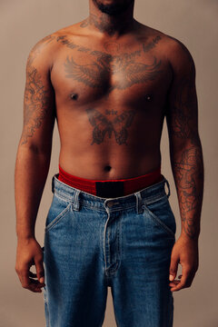 Portrait of a tattooed man 
