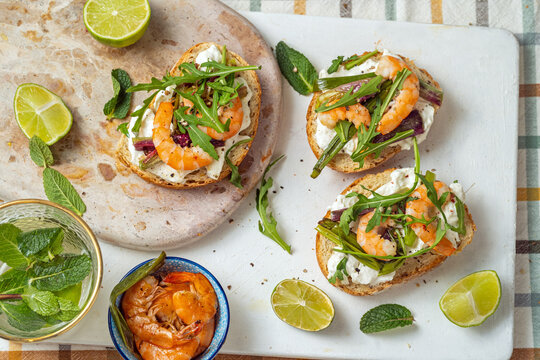 Antipasti shrimp Bruschetta
