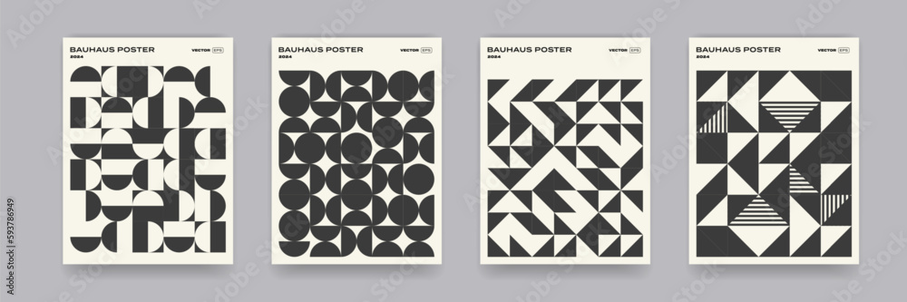 Poster geometric pattern background, vector abstract circle, triangle and square lines art. yellow, blue, r