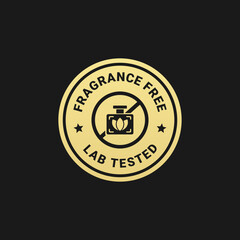 Elegant Fragrance free label or Fragrance free stamp vector isolated in flat style. Fragrance free label vector for product packaging design element. Fragrance free stamp vector for design element.