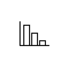 Simple outline graph icon isolated on white background. Business growth charts.