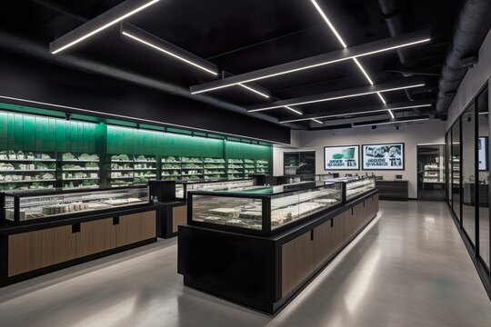 Cannabis Marijauana dispensary open floorpan