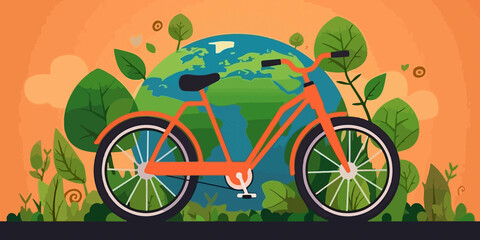 Fototapeta premium Artistic representation of World Bicycle Day concept
