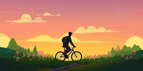 World Bicycle Day in creative flat illustration