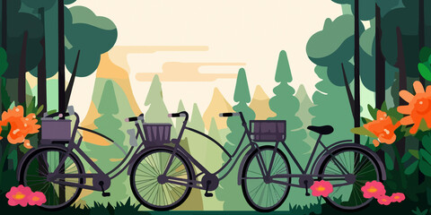 World Bicycle Day in creative flat illustration