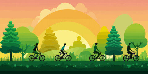 Hand drawn flat design for World Bicycle Day