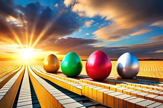 Easter Eggs With Colors.