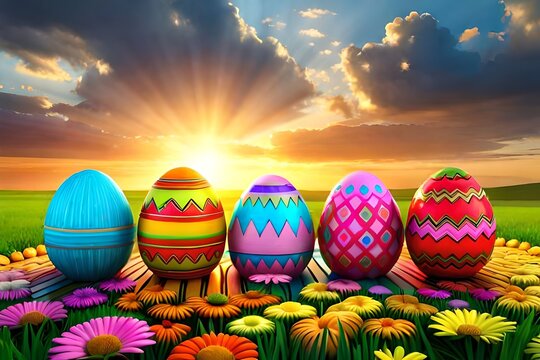Easter Eggs With Colors.