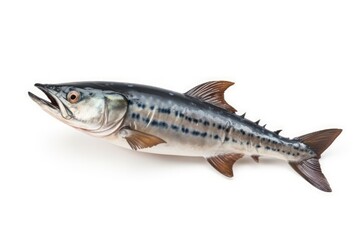 fish lying on a plain white background. Generative AI