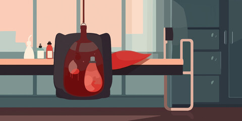 Hand drawn flat illustration of a World Blood Donor Day, concept background