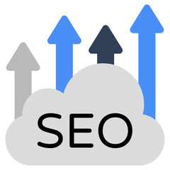 Editable design icon of cloud seo 