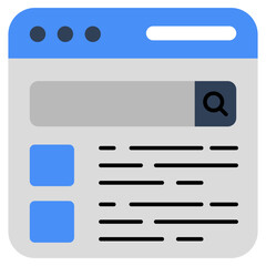 Flat design icon of search box vector 