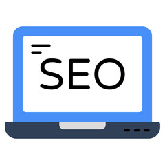 Conceptual flat design icon of search engine optimization 
