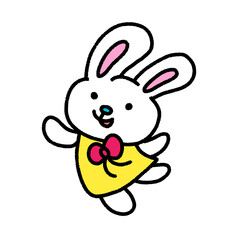 happy bunny, character design, cute cartoon isolated , graphic design for presentation, marketing, art, illustration, t-shirt design, cartoon, comic, advertising, online media