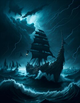 salling in the ocean
