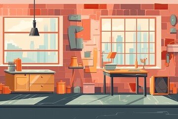 cozy living room with natural light streaming in through a window. Generative AI