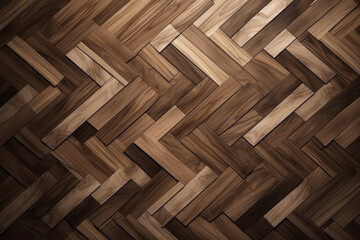 Wooden background, texture of marquetry walnut planks