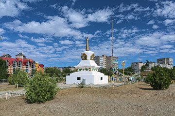 Elista, Russia. Stupa of enlightenment, also known as stupa of reconciliation or stupa of consensus and harmony.