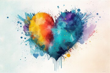 Watercolor painting for Womens Day love gift Business Design,Generative AI