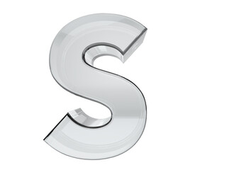 Letter transparent glass. Background transparent in png.