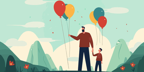 Hand drawn flat design for Father's Day celebration