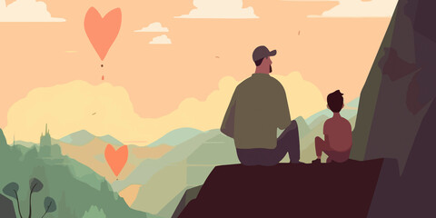 Hand drawn flat design for Father's Day celebration