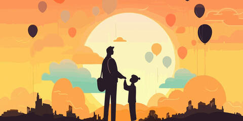 Flat illustration capturing the spirit of Father's Day