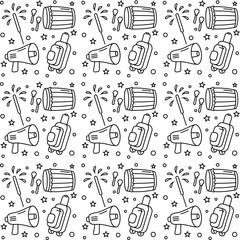 Ramadan doodle seamless pattern vector design. Ramadan concept design vector. Suitable for greeting card, poster and banner. 