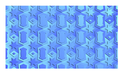 Abstract background of blue geometric shapes. 3d rendering, 3d illustration. Vector illustration for your design