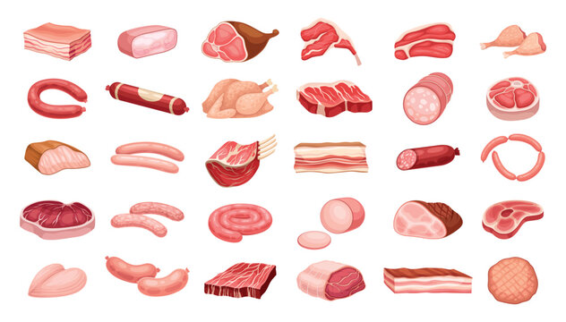 Meat cuts set