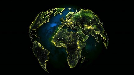 地球の環境を考えた緑色の世界