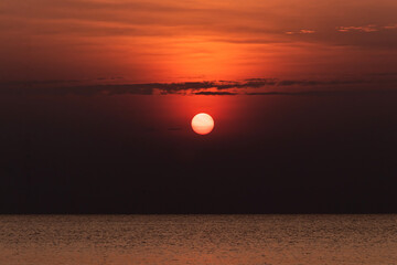 Beautiful sunset over the sea in Thailand.