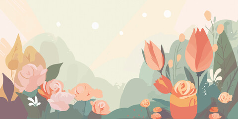 Mother's Day background in hand drawn style