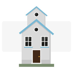 Retro cartoon house, great design for any purposes. Vector illustration.